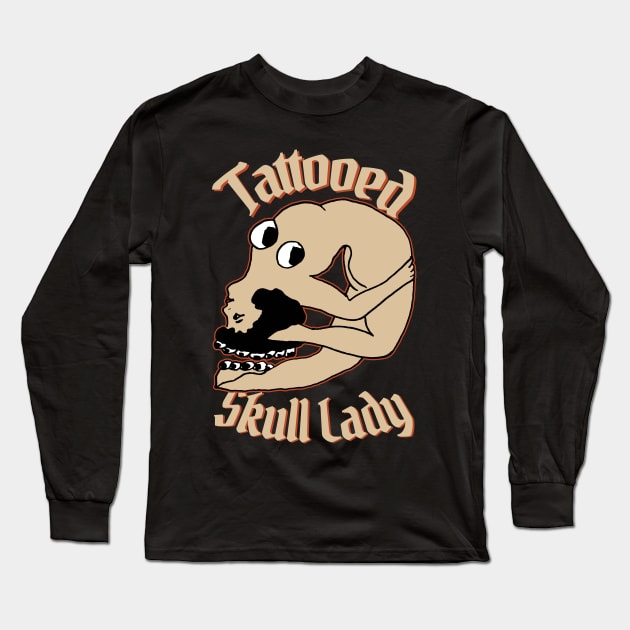 Vintage Skull Tattoo Long Sleeve T-Shirt by KewaleeTee